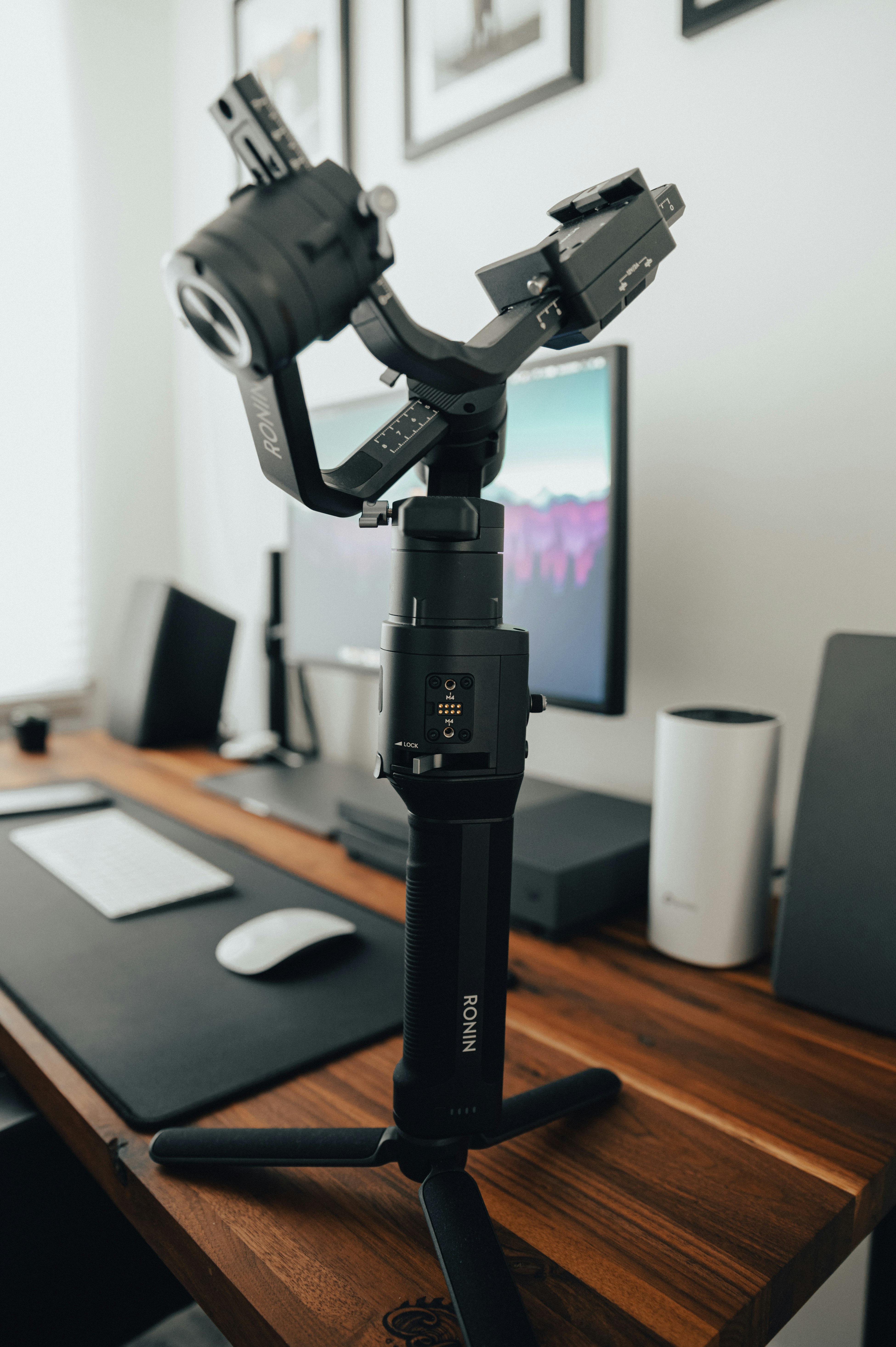 black microphone on black wooden table